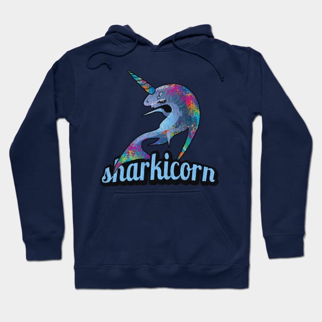 Sharkicorn T-Shirt, Shark Unicorn Hybrid TShirt, Rainbow Shark Hoodie by BlueTshirtCo